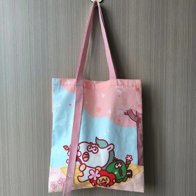 Logo imprimé sur mesure Sacs à dos en toile de coton pour femmes avec style en boucle douce et taille moyenne