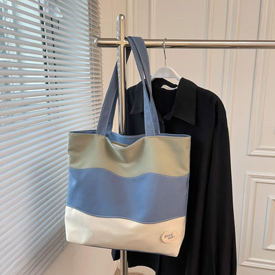 Boutique à la plage Bottom Boat Shape Top Handle Sac à main à rayures Sacs à dos en coton écologique