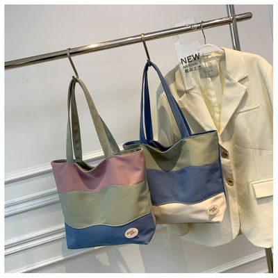 Boutique à la plage Bottom Boat Shape Top Handle Sac à main à rayures Sacs à dos en coton écologique