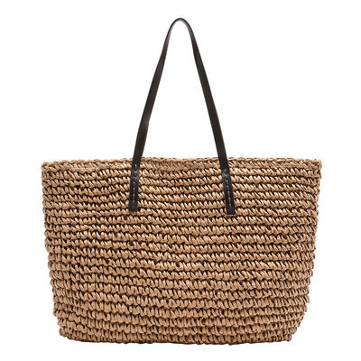 Couleur personnalisée Maillage d'épaule pour femme Gros sac à main Paille de plage Sac à main pour la vie quotidienne