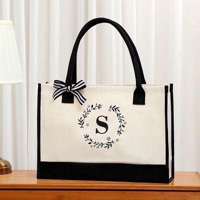 Sacs de magasinage personnalisés de couleur grande sac de toile avec lettre de conception personnalisée