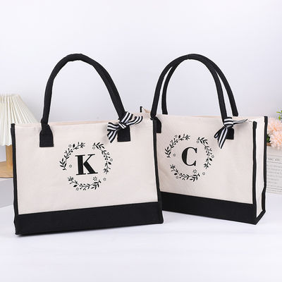 Sacs de magasinage personnalisés de couleur grande sac de toile avec lettre de conception personnalisée