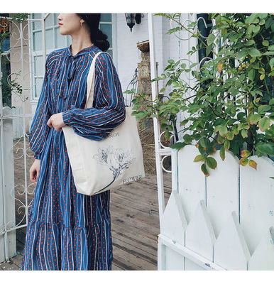 Sac de magasinage en toile de couleur personnalisé avec personnalisation de motifs imprimés