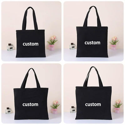 Nouveau logo personnalisé à la mode Eco-friendly sac de toile avec fermeture à glissière et poche