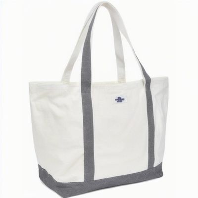Nouveau logo personnalisé à la mode Eco-friendly sac de toile avec fermeture à glissière et poche