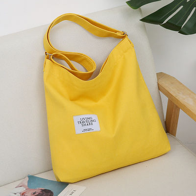 Cadeaux Logo personnalisé imprimé Gros sac en toile avec type de motif de lettre et poignée de couleur solide