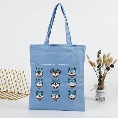 La vie quotidienne de l'école Logo imprimé sur mesure Reutilisable Plain Noir Amical Coton Sac à dos de toile