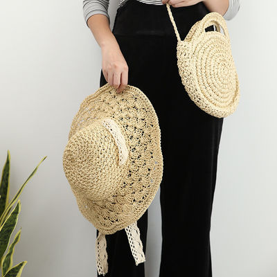 Sacs de plage en papier recyclés en paille Cord Crossbody Sacs d'épaule Logo Logo personnalisé