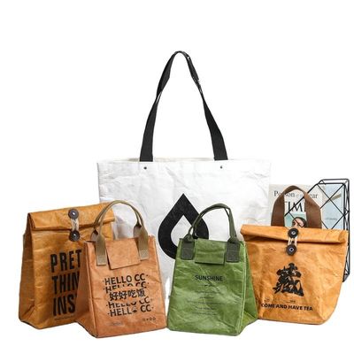 Sac thermique en papier Dupont brun pour refroidisseur de déjeuner isolé Durable et imperméable