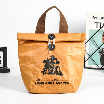 Sac thermique en papier Dupont brun pour refroidisseur de déjeuner isolé Durable et imperméable