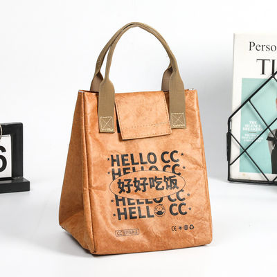 Sac thermique en papier Dupont brun pour refroidisseur de déjeuner isolé Durable et imperméable