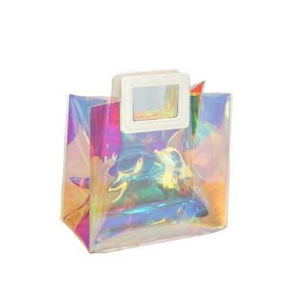 Sac à main holographique transparent en PVC laser réutilisable pour les amateurs de sacs de plage