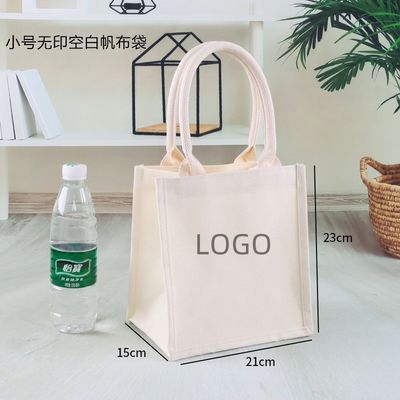 Outlet Blanc Logo personnalisé imprimé sur toile Sacs de coton pour la vie scolaire quotidienne