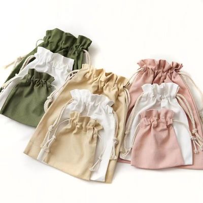 Sacs à cordes en coton organique en toile de tissu pour emballage