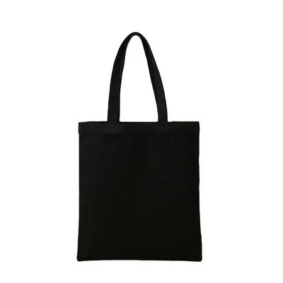 Sac à dos en coton noir écologique avec logo imprimé sur mesure