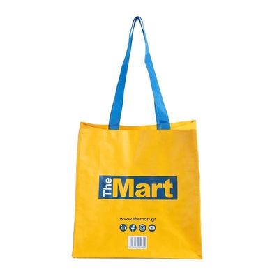 Conception de sac à dos tissé en PP recyclable et stratifié pour la conception de sacs de magasinage personnalisés
