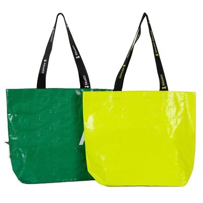 Couleur personnalisée Eco-friendly PP tissé Laminé Sacs de shopping avec logo personnalisé