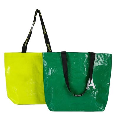 Couleur personnalisée Eco-friendly PP tissé Laminé Sacs de shopping avec logo personnalisé