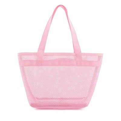 Sac de toilette personnalisé en maille de logo Sac de magasinage écologique avec fermeture à glissière Sac en maille de nylon petit