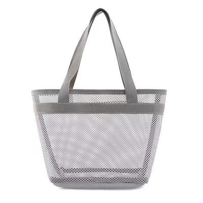Sac de toilette personnalisé en maille de logo Sac de magasinage écologique avec fermeture à glissière Sac en maille de nylon petit