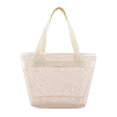 Sac de toilette personnalisé en maille de logo Sac de magasinage écologique avec fermeture à glissière Sac en maille de nylon petit