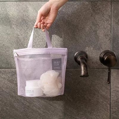 Sac de toilette en maille personnalisé Poids léger Sac net Petit maillage en nylon pour le stockage de la salle de bain
