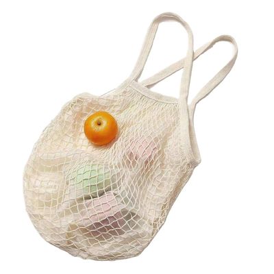 Logo personnalisé Eco Organic Cotton Mesh Net Sac de magasinage réutilisable pour les aliments végétaux Fruits