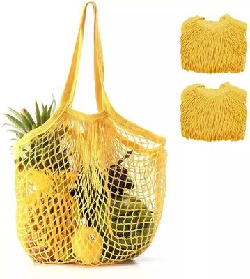 Logo personnalisé Eco Organic Cotton Mesh Net Sac de magasinage réutilisable pour les aliments végétaux Fruits