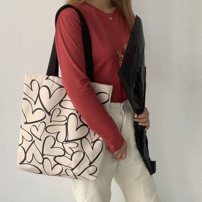 Sac à main en toile brodé sur mesure pour femmes Taille moyenne Sac à main durable