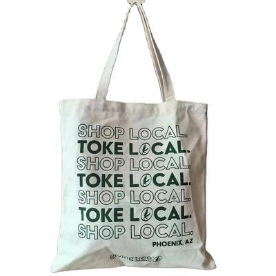 Sacs à main en toile de coton à usage réutilisable sur mesure de taille moyenne avec un design écologique