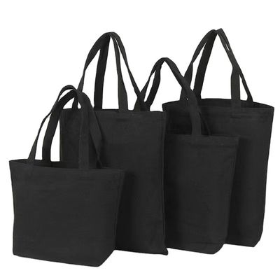 Sacs à main personnalisés en coton noir pour les achats