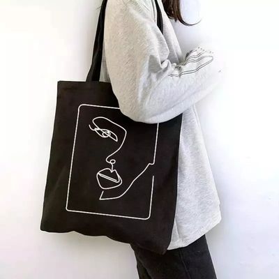 Sacs à main personnalisés en coton noir pour les achats