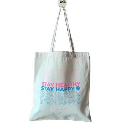 Logo personnalisé imprimé Cute Tissu en coton durable Sac à main pour femme