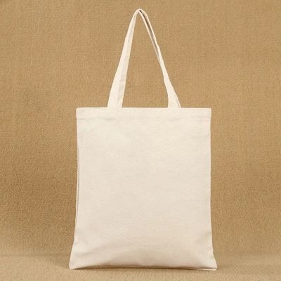 Moins de MOQ Sac à main écologique Sac à main blanc Plain Canvas Sac à main en coton avec logo personnalisé