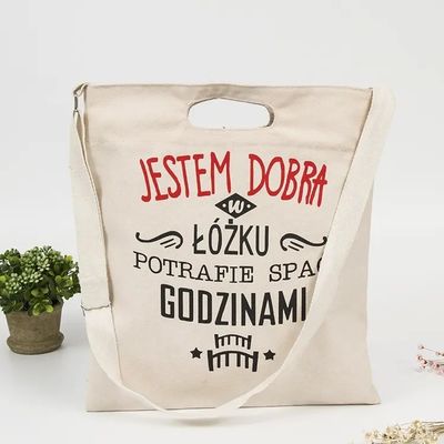Moins de MOQ Sac à main écologique Sac à main blanc Plain Canvas Sac à main en coton avec logo personnalisé