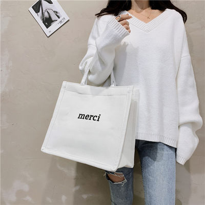 Sac de magasinage écologique personnalisé sac de messagerie en toile sac de cadeau en coton avec une grande capacité