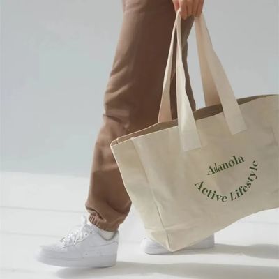 Logo personnalisé Grosse femme Week-end fête coton toile de plage cadeau magasinage sac à main