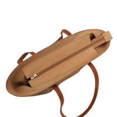 Sac de plage à la paille Raffia fait à la main pour unisexe Summer Bucket
