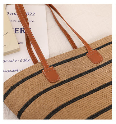 Sac de plage à la paille Raffia fait à la main pour unisexe Summer Bucket