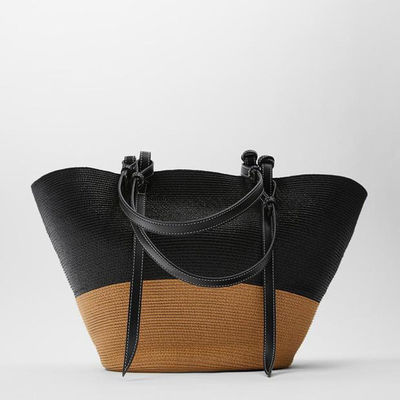 Sac de plage en paille d'extérieur de grande capacité Vintage sac à épaule tissé à la main Sacs en rotin Raffia