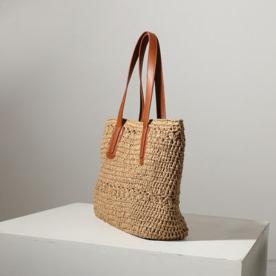 Nombre de poignées/bandes Deux sacs de paille de style 2023 Sac tissé pour les voyages à la plage sauvage