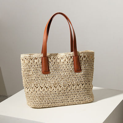 Nombre de poignées/bandes Deux sacs de paille de style 2023 Sac tissé pour les voyages à la plage sauvage