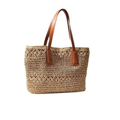 Nombre de poignées/bandes Deux sacs de paille de style 2023 Sac tissé pour les voyages à la plage sauvage