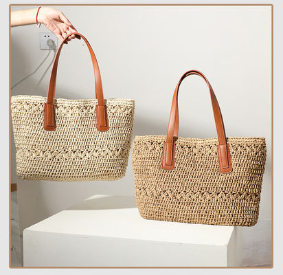 Nombre de poignées/bandes Deux sacs de paille de style 2023 Sac tissé pour les voyages à la plage sauvage