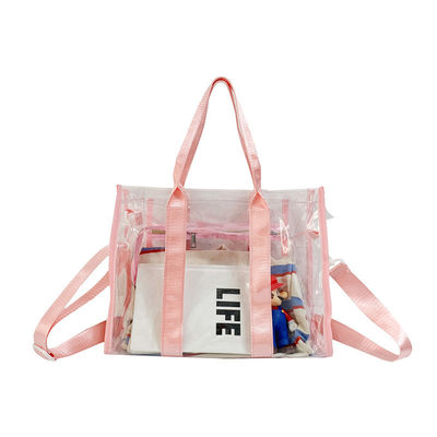 Sac de plage en PVC étanche à l'eau, réutilisable et transparent pour les femmes