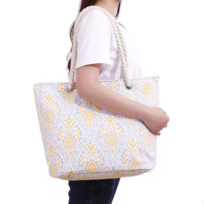 Des sacs en coton à rayures sur mesure de taille moyenne avec poignée de corde de toile