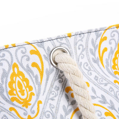 Des sacs en coton à rayures sur mesure de taille moyenne avec poignée de corde de toile