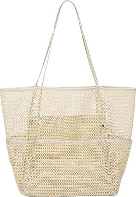 Sac de plage en maille réutilisable personnalisé sac à main de grande capacité pour les voyages en plein air des femmes