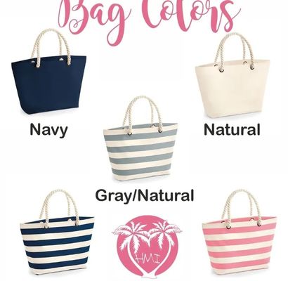 Logo personnalisé sac à main à rayures pour l'été sac scolaire de plage