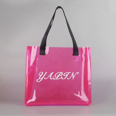 Impression à l'écran de soie sac de magasinage avec logo personnalisé sac à dos en PVC transparent avec matériau de toile